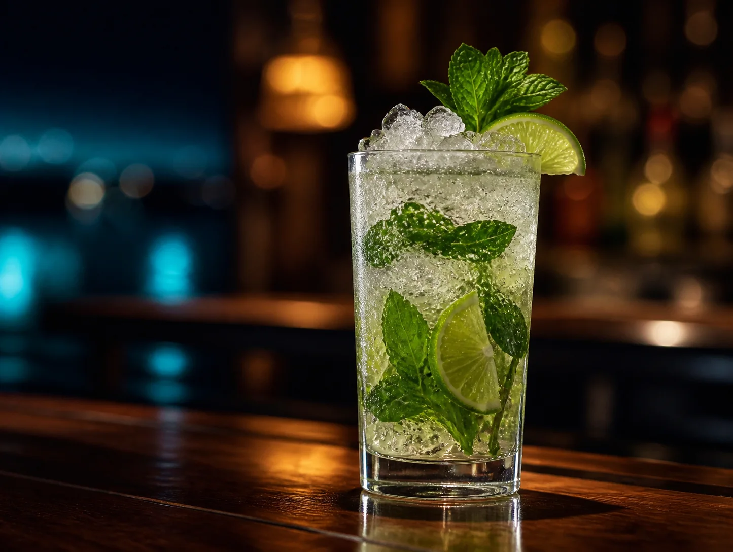 Mojito s mátou, limetkou a drceným ledem